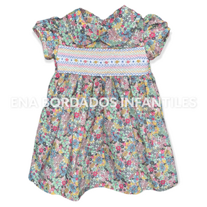 Vestido flores con panal 6 meses