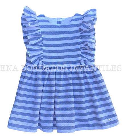 Vestido lino rayas azules