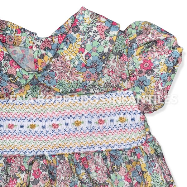 Vestido flores con panal 6 meses