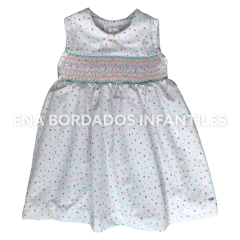 Vestido blanco confetti colores panal