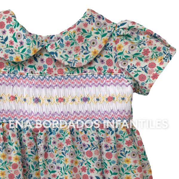 Vestido flores panal 3 meses