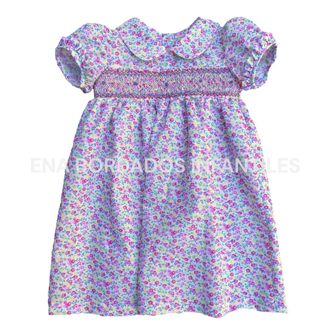 Vestido flores colores con panal