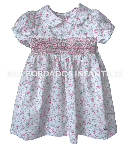 Vestido piqué flores con panal