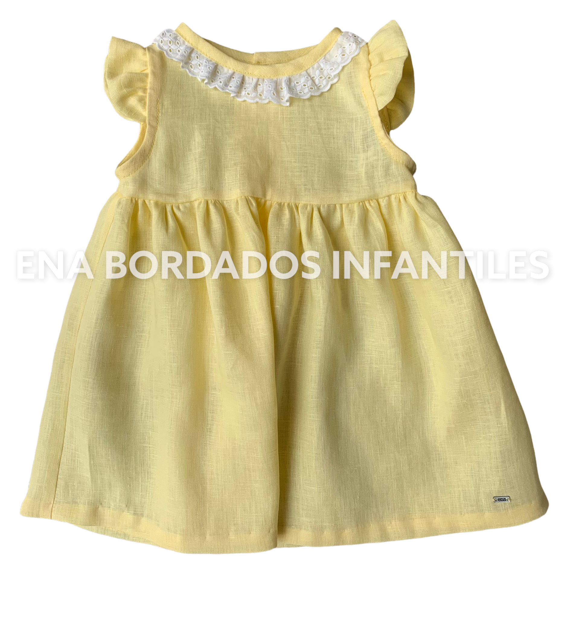 Vestido lino amarillo 6 meses