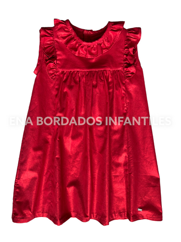 Vestido rojo glitter escarola