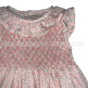 Vestido flores rosadas panal 12 meses